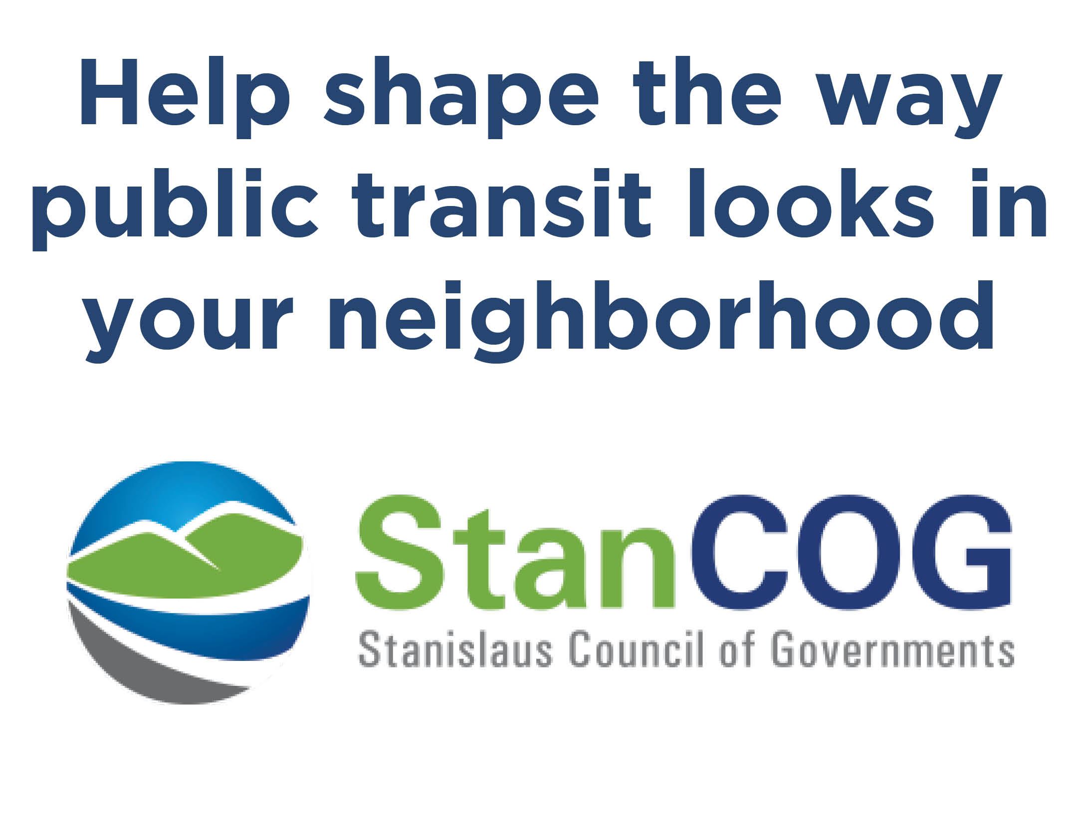 Help shape the way public transit looks on your neighborhood, image of StanCOG logo