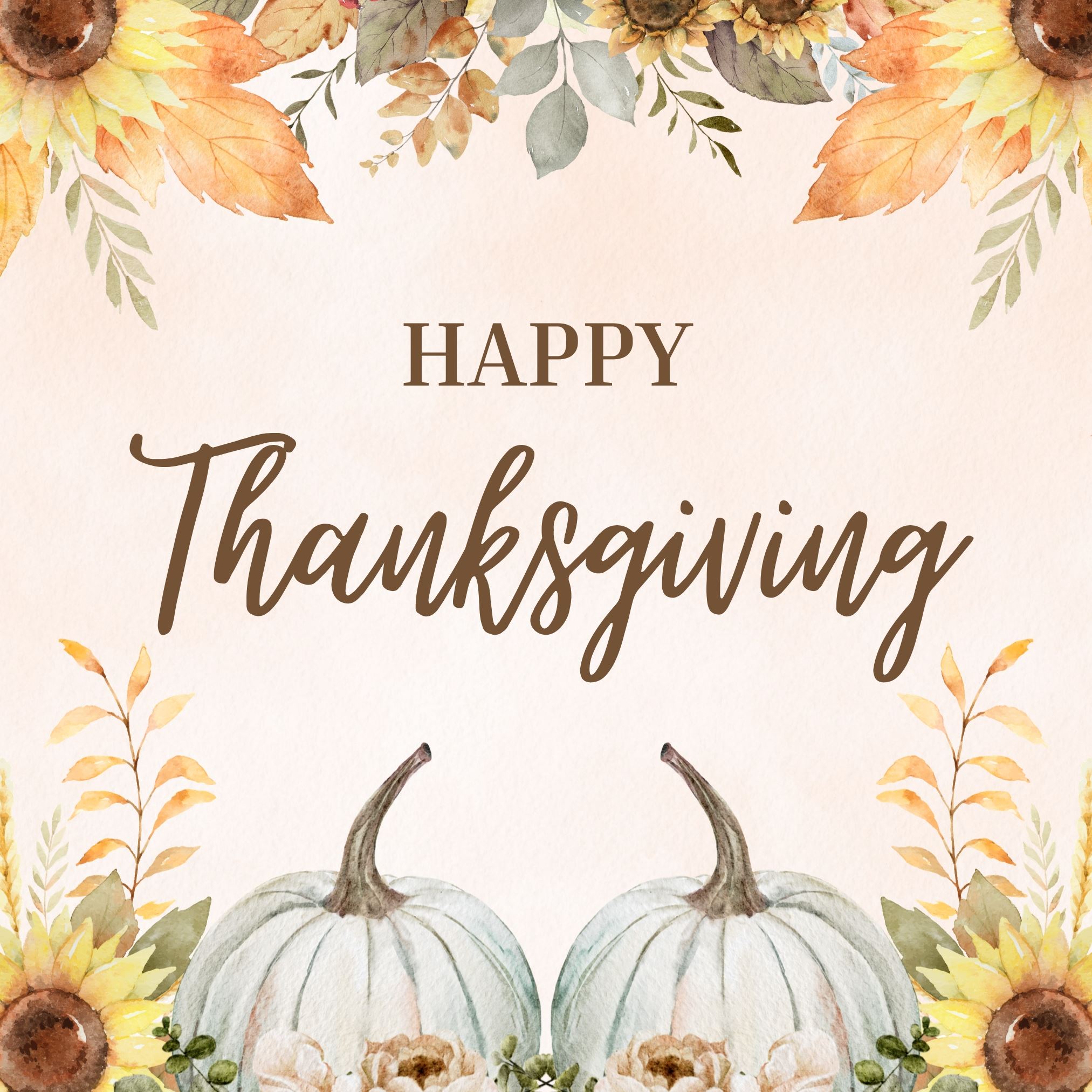 Happy Thanksgiving, background image of fall flora