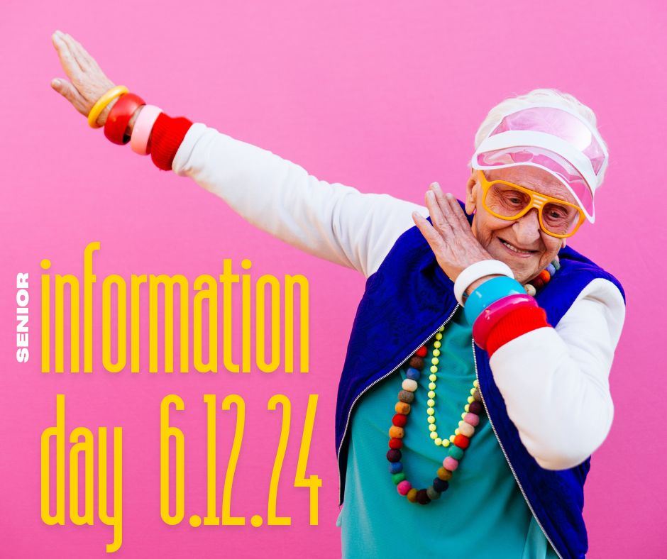 Senior information day 6.12.24, image of a senior citizen in colorful garments