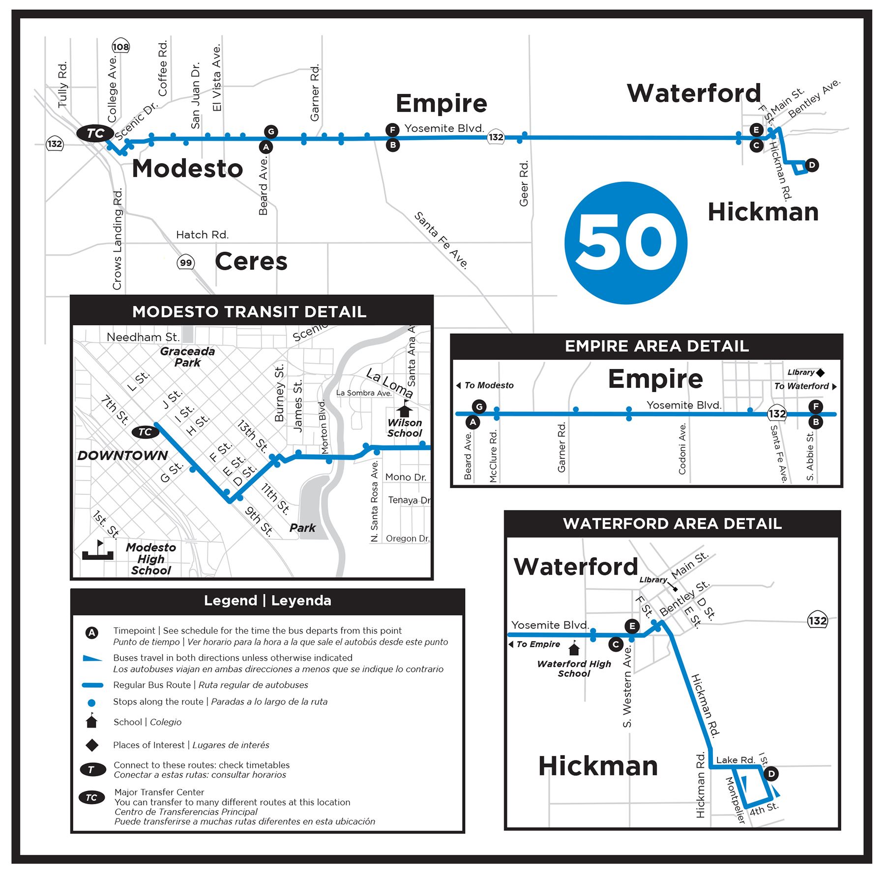 StanRTA - Route 50 Map - Sept 2025