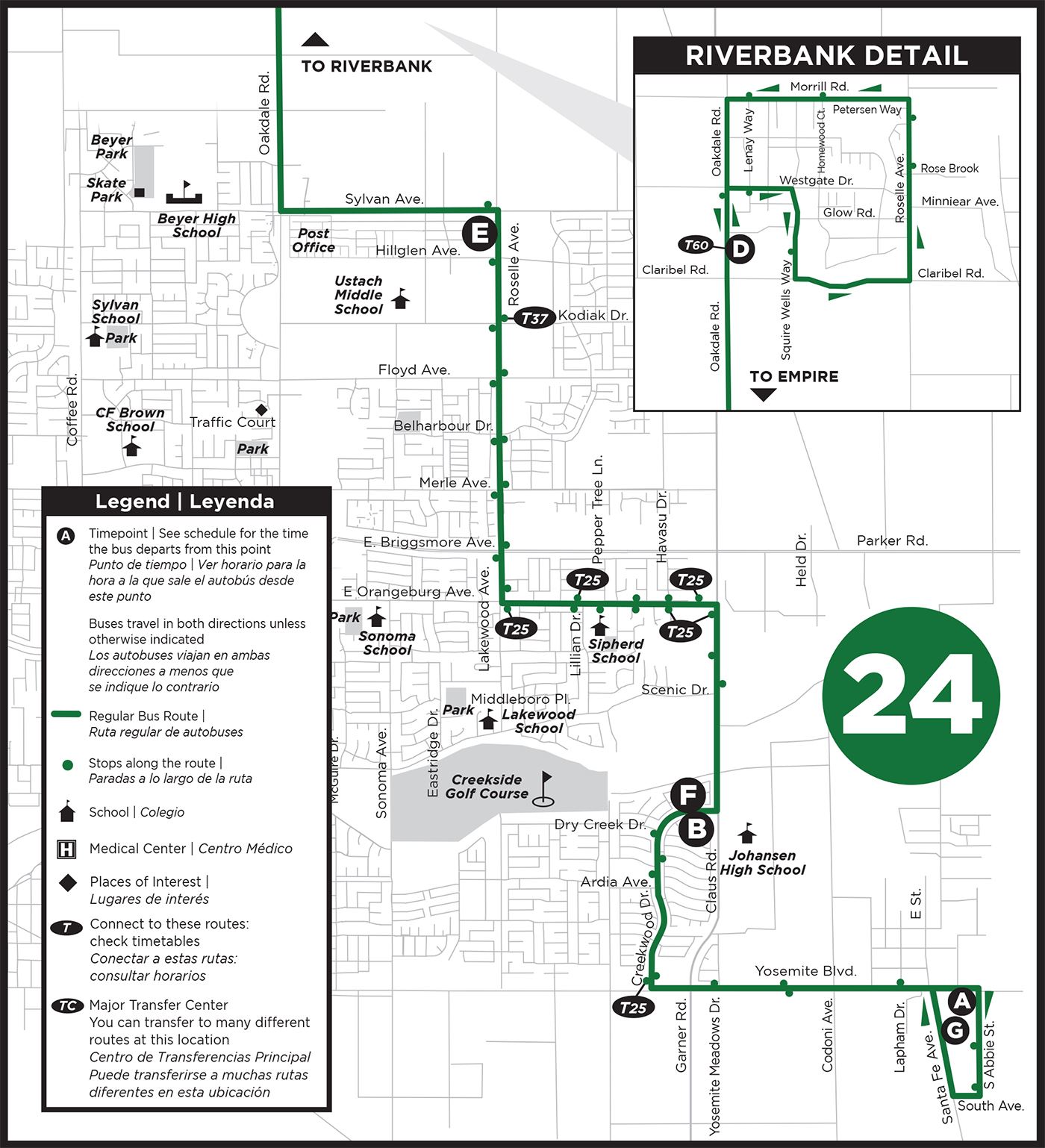 StanRTA - MAP - Route 24 - 13.8125x8.5 - Sep 2025 - DETOUR UPDATE