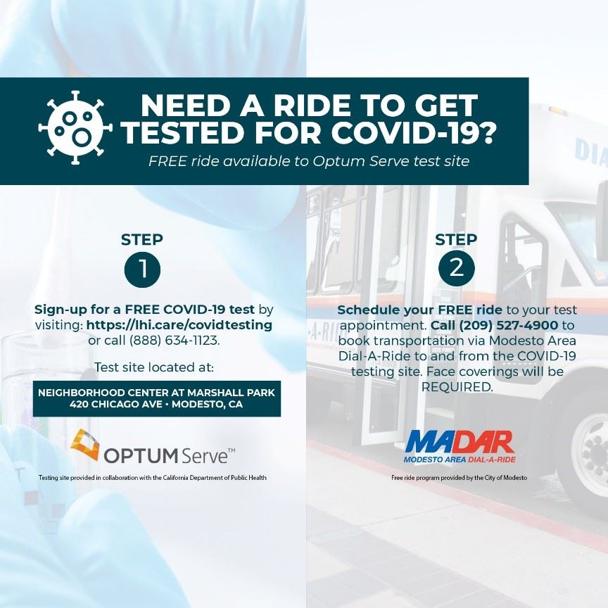 Free Modesto Area Dial-A-Ride to get tested for COVID-19